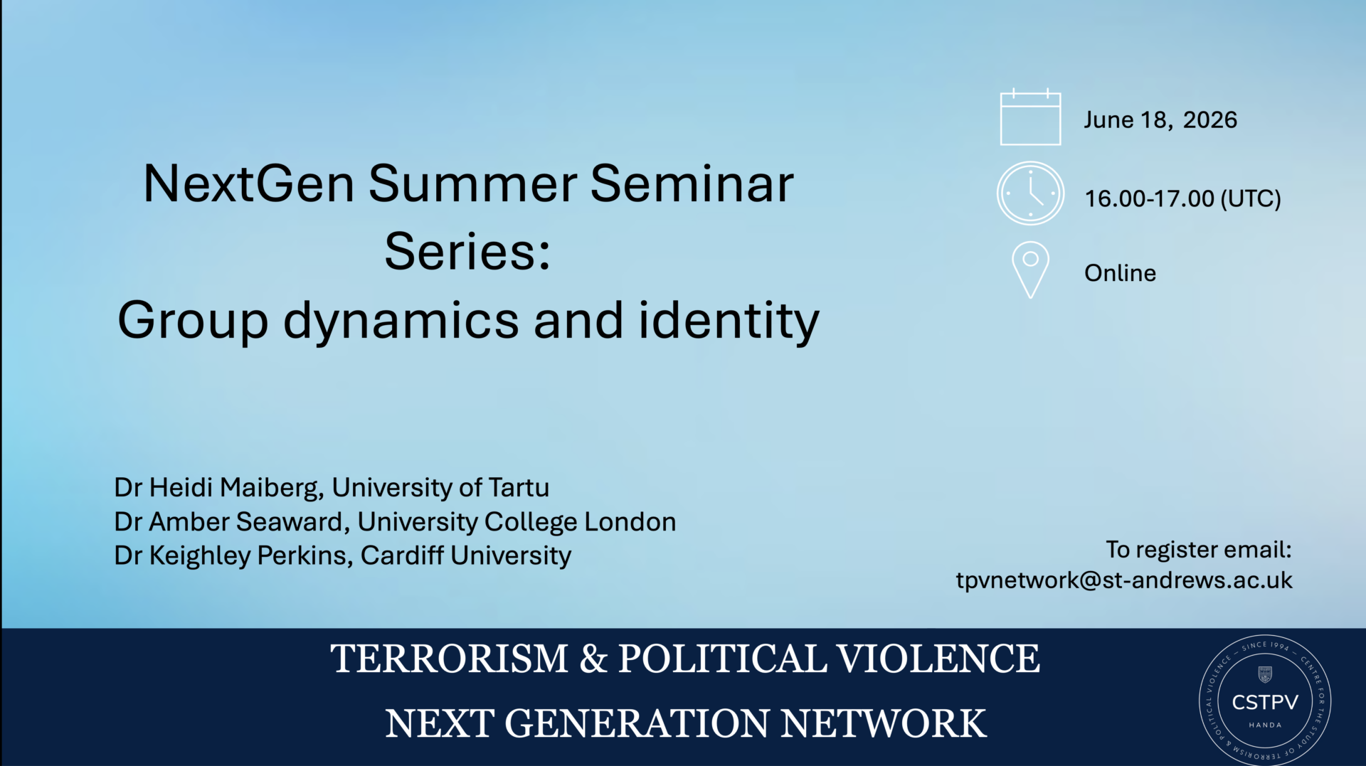 18 June: TPV NextGen Seminar Series: Group Dynamics and Identity